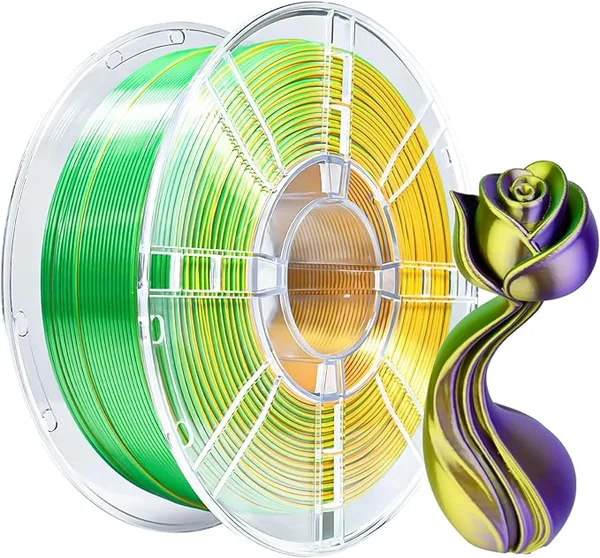 iBoss iBOSS Silk Tri-Color Filament, Gold Green Purple Silk PLA+ Filament +/-, PLA Plus 3D Printer Silk Filament Color Change 1kg(2.2lbs) Spool, Fit for Most FDM 3D Printers