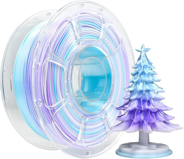 iBoss iBOSS Silk Gradient PLA Plus (PLA+) 3D Printer Filament+/-, 1kg Spool (2 2lbs) Tri Color 3D Printing Filament, PLA Pro 3D Filament,Fit Most FDM Printer(Gradient White Purple Blue)