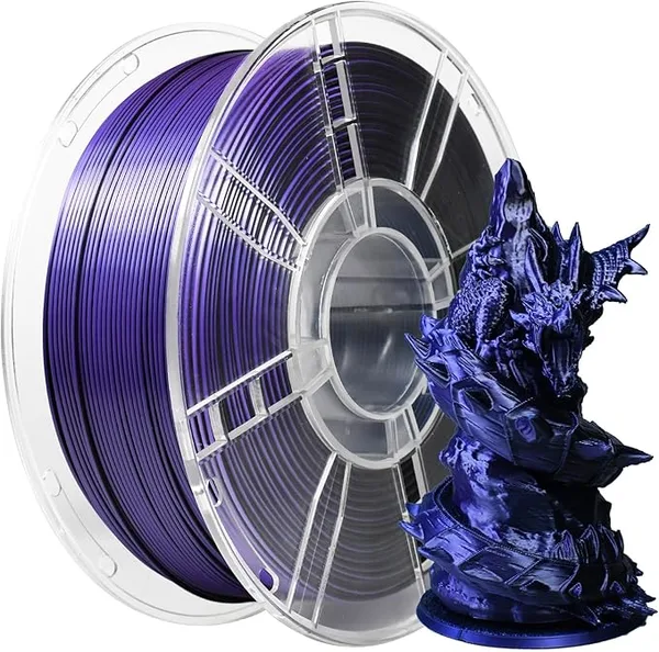 iBoss iBOSS Silk Blue Black Purple Tri Color PLA+ Filament,High Speed Without Blocking,1kg 3D Printer PLA Plus Filament +/ -, Suitable for Most 3D Printers(Silk Blue Black Purple)