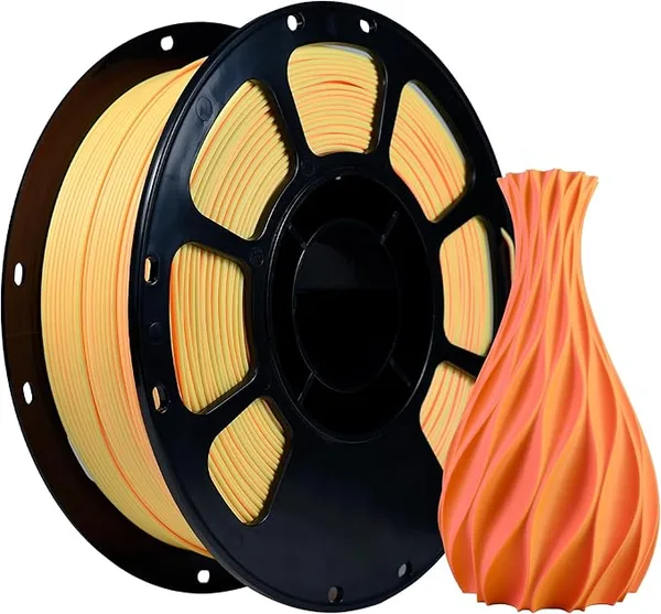 iBoss iBOSS Dual Color Matte PLA Plus 3D Printer Filament 2 in 1 Coextrusion 1KG Spool (2.2lbs) PLA+ Filament with Smooth Matte Finish for FDM 3D Printers-Rose Red Orange