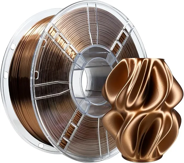 iBoss iBOSS Silk PLA+ Filament Dark Gold 1KG, Shiny Silk 3D Printer Filament Dimensional Accuracy +/-, 1kg Spool(2.2lbs) Fits for Most FDM 3D Printers, Silk Dark Gold
