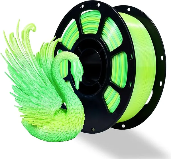iBoss iBOSS Silk PLA+ Gradient 3D Printing Filament, 1KG Spool Silk Shiny Yellow Green Gradient Printer Filament 2.2lb, Neatly Wound 3D Printing Filament Compatible with FDM 3D Printers