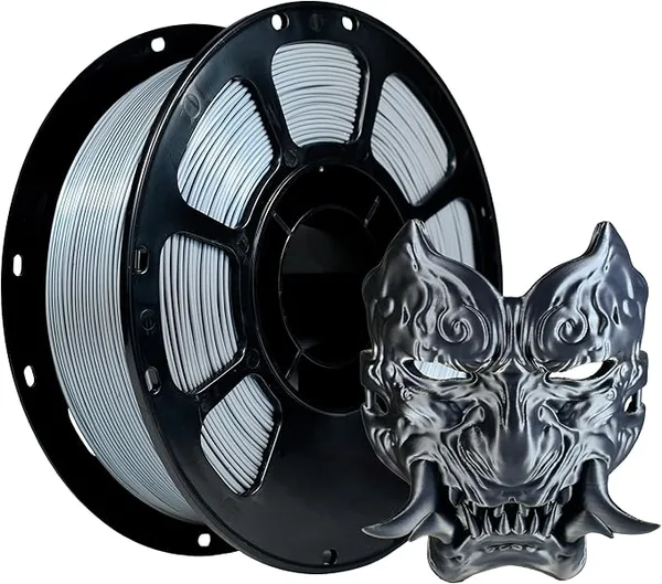 iBoss iBOSS Silk PLA Plus Filament Dual Color Black Silver 1KG, Shiny 3D Printer Filament Dimensional Accuracy +/-, 1kg Spool(2.2lbs) Fits for Most FDM 3D Printers(Silk Black Silver)