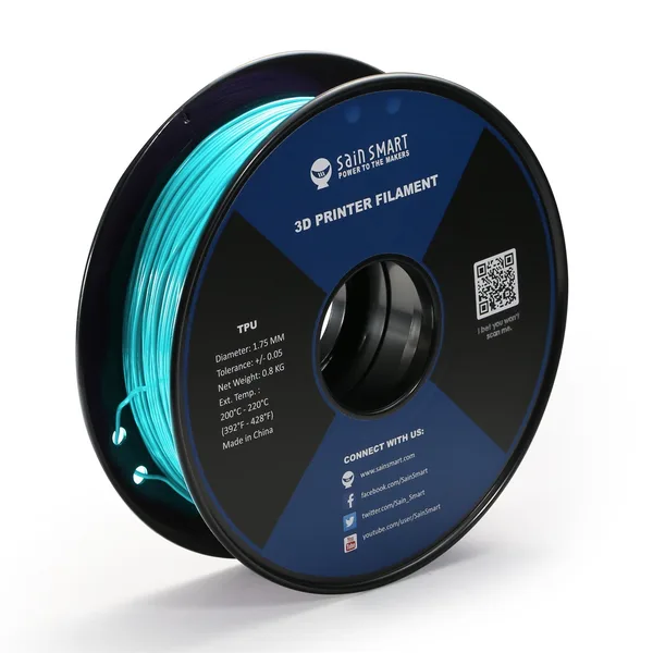 IIID Max Neon Cyan, Cyberpunk Color TPU Filament 0.8kg/1.76lb