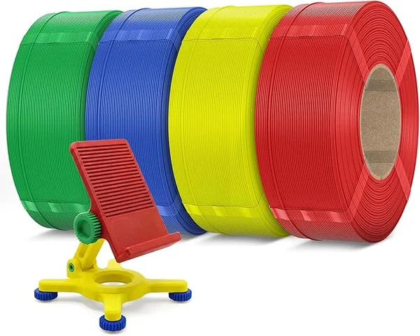 Inslogic 3D Inslogic PETG Pro Pre-Dried 3D Printer Filament, High-Speed PETG Filament, Stronger Toughness, High Precision ±, Compatible with FDM Printers, 1kg×4 Refills (Red+Yellow+Blue+Green)