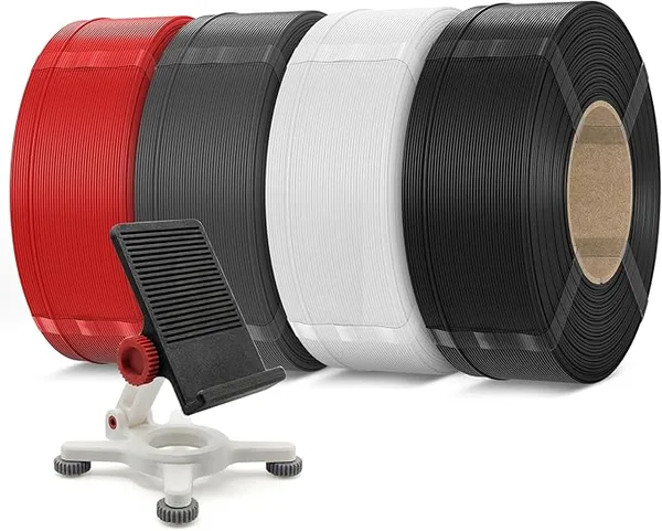 Inslogic 3D Inslogic PETG Pro Pre-Dried 3D Printer Filament, High-Speed PETG Filament, Stronger Toughness, High Precision ±, Compatible with FDM Printers, 1kg×4 Refills (Black+White+Grey+Red)