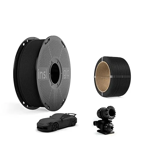Inslogic 3D Inslogic Matte PLA Black 1KG + PA6-CF 0.25KG 3D Printer Filament Bundle, Balanced for Easy Printing and High-Performance, Compatible with Most FDM Printers ()