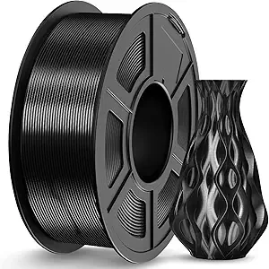 JAYO JAYO Silk PLA Filament Black 1.1kg, Metal-Like Shiny PLA, Smooth Silky Finish, Easy to Print, Accuracy +/-, Fits for Most FDM 3D Printers
