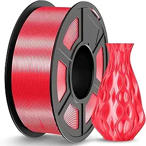 JAYO JAYO Silk PLA Filament Red 1.1kg, Metal-Like Shiny PLA, Smooth Silky Finish, Easy to Print, Accuracy +/-, Fits for Most FDM 3D Printers