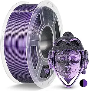 JAYO JAYO Silk Dual Color PLA Filament Black-Purple 1.1kg, Shiny Gradient Dual-Tone PLA, High Gloss Finish, Easy to Print, Layer Concealing, Fits for Most FDM 3D Printers