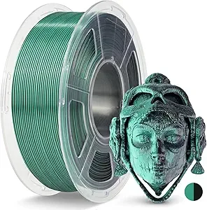 JAYO JAYO Silk Dual Color PLA Filament Black-Green 1.1kg, Shiny Gradient Dual-Tone PLA, High Gloss Finish, Easy to Print, Layer Concealing, Fits for Most FDM 3D Printers