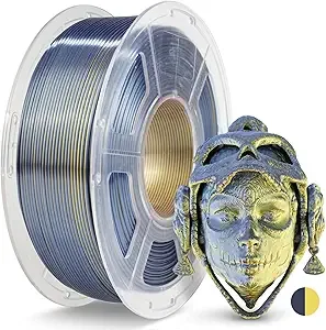 JAYO JAYO Silk Dual Color PLA Filament Black-Gold 1.1kg, Shiny Gradient Dual-Tone PLA, High Gloss Finish, Easy to Print, Layer Concealing, Fits for Most FDM 3D Printers