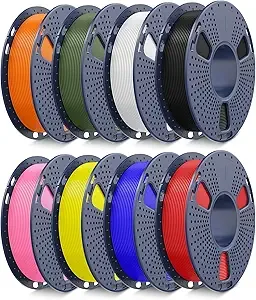 JAYO JAYO Rapid PLA 3D Printer Filament Bundle 2KG, High Speed PLA Filament/s -/s Print Range, 8 Pack 250g Spool Filament (Black, White, Blue, Red, Pink, Orange, Yellow, Olive Green)