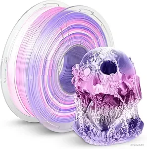 JAYO JAYO Silk Rainbow PLA+ Filament 1.1kg, Multicolor Gradient Shiny PLA, Color Changes Every 8 Meters in Lilac-Violet, High Gloss Smooth Finish, Fits for Most FDM 3D Printers