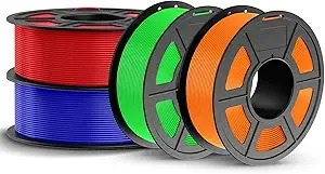 JAYO JAYO PETG Filament Bundle 4.4KG, Strong Toughness PETG 3D Printer Filament, Dimensional Accuracy +/-, Fits for Most FDM 3D Printers (Red, Blue, Orange, Green)