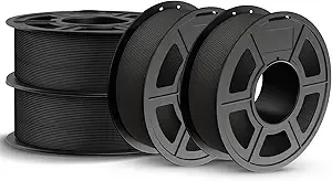 JAYO JAYO Matte PLA 3D Printer Filament Bundle, 4 Pack 1.1kg Spools (4.4kg Total), Matte Surface Conceals Layer Lines, Dimensional Accuracy ± (Black)