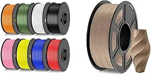 JAYO JAYO 3D Printer Filament 3.1kg, High Speed PLA Filament and Wood PLA Filament Fit Most FDM 3D Printers, Pack of 9, High Speed PLA 8 Colors + Wood PLA Wood