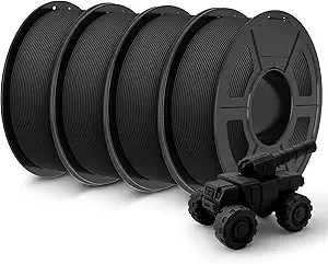 JAYO JAYO Rapid Matte PETG Filament 4.4KG Bundle, PETG Matte 3D Printer Filament 4.4kg, 1.1kg per Spool, Pack of 4, Black
