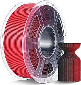 JAYO JAYO Dual Color Matte PLA 3D Printer Filament, Black-Red Two-Tone PLA, Matte Finish Hides Layer Lines, ± Accuracy, 1.1kg (2.42 lbs) Spool, Fit Most FDM Printers