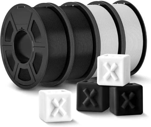 JAYO JAYO PLA+ Filament Bundle (Black+White), 1.1KG Per Spool, 4 Rolls