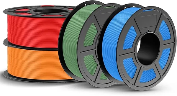 JAYO JAYO Matte PLA 3D Printer Filament Bundle, 4 Pack 1.1kg Spools (4.4kg Total), Matte Surface Conceals Layer Lines, Dimensional Accuracy (Red+Orange+Olive Green+Blue)