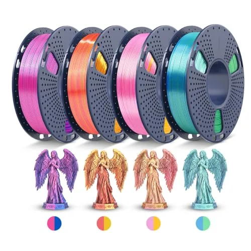 JAYO JAYO Silk PLA 3D Printer Filament Bundle, Shiny Dual Color Filament