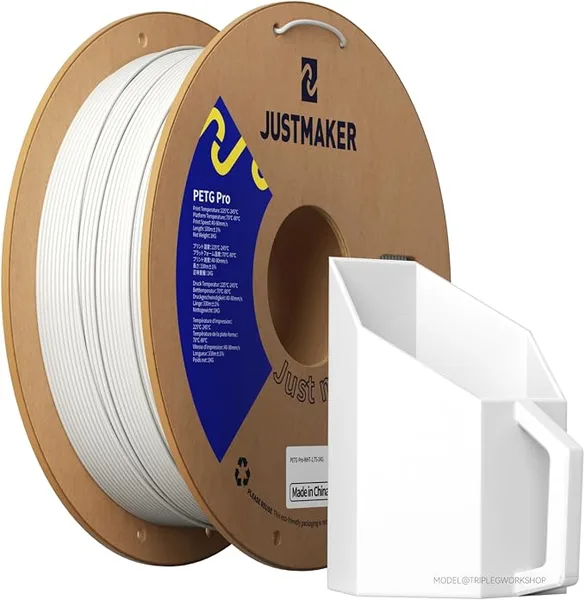 JustMaker PETG Pro (PETG+) 3D Printer Filament, Updated Stronger Impact Resistance, Dimensional Accuracy +/-, 1kg, White