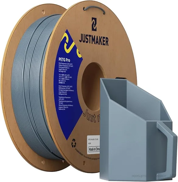 JustMaker PETG Pro (PETG+) 3D Printer Filament, Updated Stronger Impact Resistance, Dimensional Accuracy +/-, 1 kg, Blue Gray