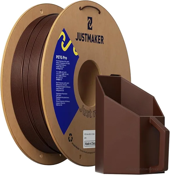 JustMaker PETG Pro (PETG+) 3D Printer Filament, Updated Stronger Impact Resistance, Dimensional Accuracy +/-, 1kg, Chocolate