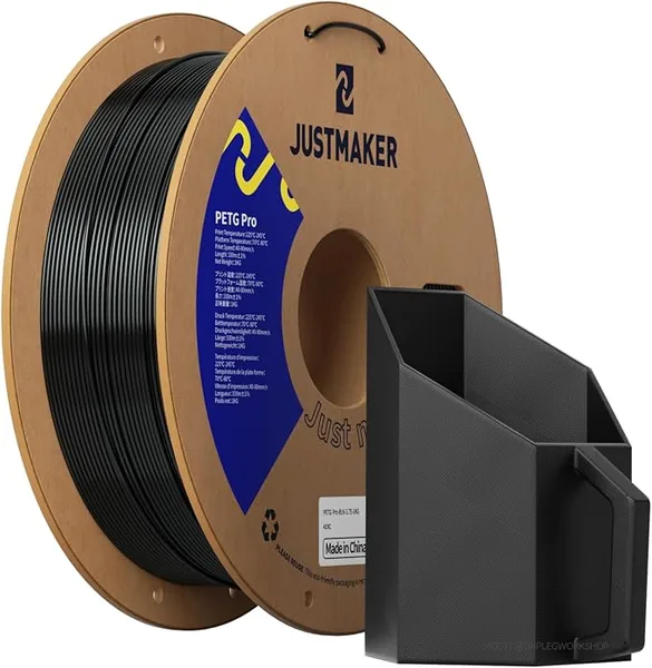 JustMaker PETG Pro (PETG+) 3D Printer Filament, Updated Stronger Impact Resistance, Dimensional Accuracy +/-, 1 kg, Black