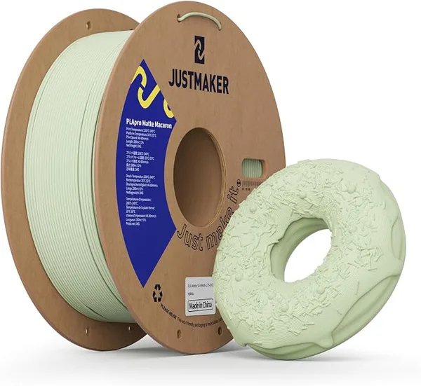 JustMaker Matte PLA+ 3D Printer Filament, Upgrade Cardboard Spool, Dimensional Accuracy +/-, 1kg, Milk Green