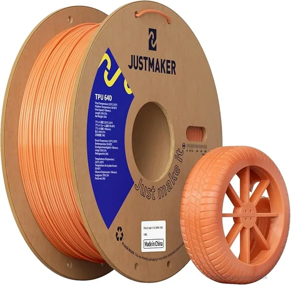 JustMaker TPU 64D 3D Printer Filament, Flexible Materials with Superior Performance, Upgrade Cardboard Spool, 1kg, Dimensional Accuracy +/-, Shy Pink