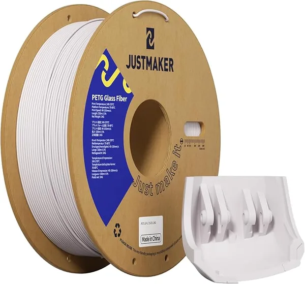 JustMaker PETG Glass Fiber 3D Printer Filament, Updated Stronger Impact Resistance, Dimensional Accuracy +/-, 1kg, Purple Gray