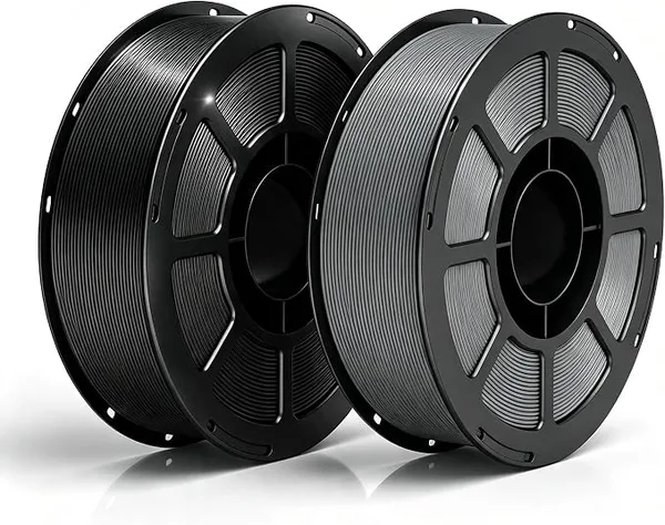 Keleidi PETG 3D Printer Filament, Neatly Wound Durable PETG 2KG Spool (4.4lbs), Strong Toughness Filament, Dimensional Accuracy +/-, Fit Most FDM Printers (Black + Grey)