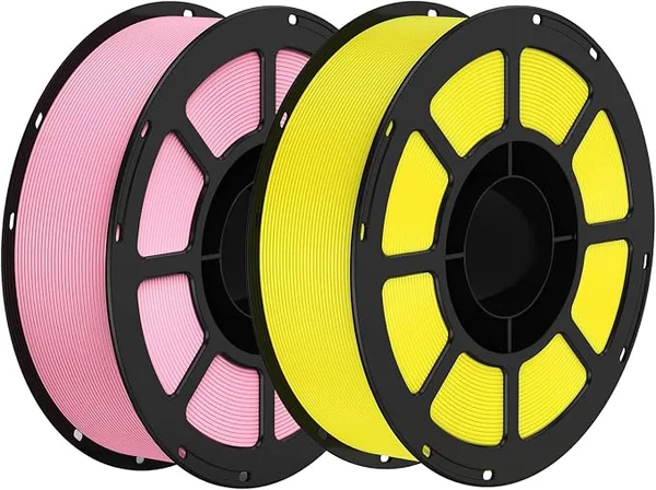 Keleidi PETG 3D Printer Filament, Neatly Wound Durable PETG 2KG Spool (4.4lbs), Strong Toughness Filament, Dimensional Accuracy +/-, Fit Most FDM Printers (Yellow + Pink)