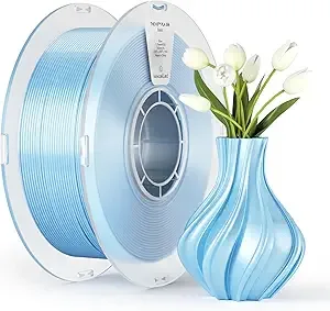 Kexcelled kexcelled Silk PLA Filament Blue 3D Printer Filament Silk Shiny Glossy Surface,1kg Spool (2.2lbs),Fit Most FDM Printer, Non-Tangling,Clog-Free