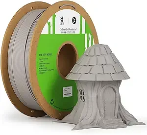Kexcelled kexcelled Real Wood PLA Filament, Real Natural Wood Fiber PLA 3D Printer Filament, High Speed Printing, Dimensional Accuracy +/-, 1 kg Spool (2.2 lbs), Gray