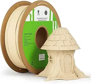 Kexcelled kexcelled Real Wood PLA Filament Birch, Real Natural Wood Fiber PLA 3D Printer Filament, High Speed Printing, Dimensional Accuracy +/-, 1 kg Spool (2.2 lbs), Ivory White