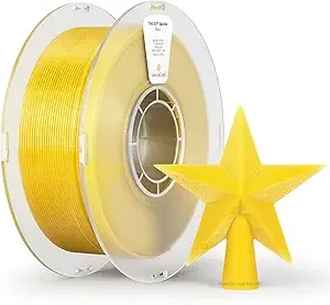 Kexcelled Kexcelled Glitter PLA Filament Yellow,Galaxy PLA 3D Printer Filament 1kg(2.2lbs),Sparkle Twinkling Surface Dimensional Accuracy +/-,Fit Most FDM Printer for Christmas & Creative Projects