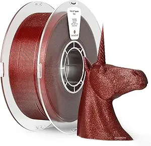 Kexcelled kexcelled Glitter PLA Filament Red,Galaxy PLA 3D Printer Filament 1kg(2.2lbs),Sparkle Twinkling Surface Dimensional Accuracy +/-,for Valentines Day & Creative Projects