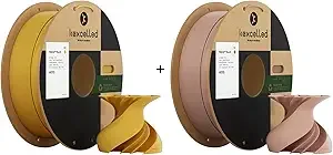 Kexcelled Kexcelled Matte PLA Filament，1kg per Spool, Pack of 2,Fit Most FDM 3D Printers，Matte Mustard Yellow PLA + Matte Terracotta PLA