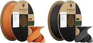 Kexcelled Kexcelled Matte PLA Filament，1kg per Spool, Pack of 2,Fit Most FDM 3D Printers，Matte Orange Red PLA + Matte Ash Gray PLA