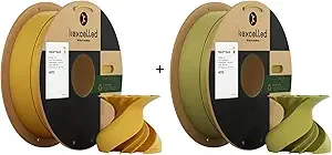 Kexcelled Kexcelled Matte PLA Filament，1kg per Spool, Pack of 2,Fit Most FDM 3D Printers，Matte Mustard Yellow PLA + Matte Mustard Green PLA