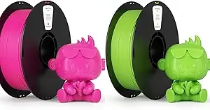 Kexcelled Kexcelled 3D Printer Filament 2kg PLA Filament，1kg per Spool, Pack of 2,Fit Most FDM 3D Printers，Magenta PLA + Lime Green PLA
