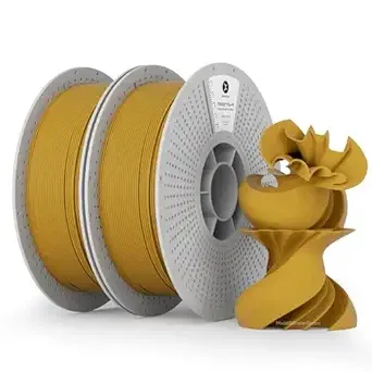 Kexcelled kexcelled Matte PLA Filament，Matte Mustard Yellow PLA 3D Printer Filament Bundle 1kg Reusable Spool(2.2lbs),Pack of 2, with +/- Accuracy,Upgraded Tangle-Free Winding for Most FDM Printers