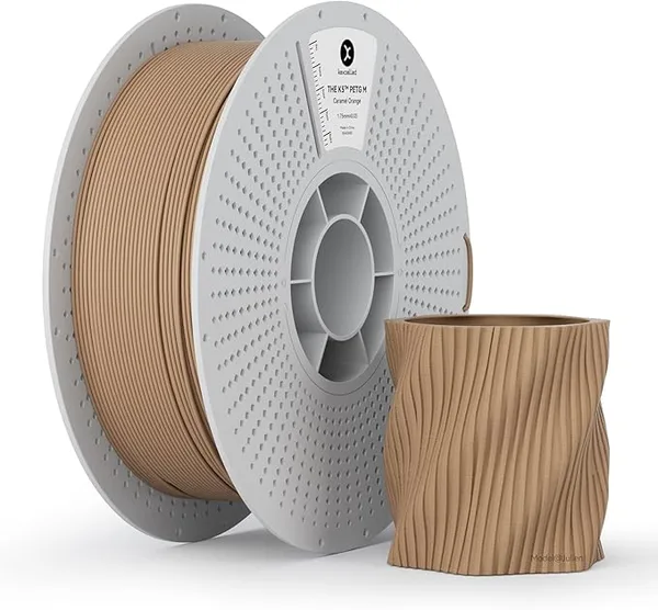 Kexcelled kexcelled Matte PETG Filament,Caramel Orange PETG 3D Printer Filament Matte Surface,Dimensional Accuracy +/-, 1kg Reusable Spool(2.2lbs) Fits for Most FDM 3D Printers