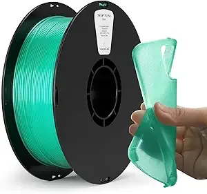 Kexcelled kexcelled High Speed TPU Filament,Transparent Green TPU 95A HF Flexible Soft 3D Printer Filament,1 kg Spool (2.2lbs), Excellent Elasticity,Fit Most 3D FDM Printers, Translucent Green