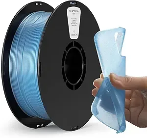 Kexcelled kexcelled High Speed TPU Filament,Transparent Blue TPU 95A HF Flexible Soft 3D Printer Filament,1 kg Spool (2.2lbs), Excellent Elasticity,Fit Most 3D FDM Printers, Translucent Blue