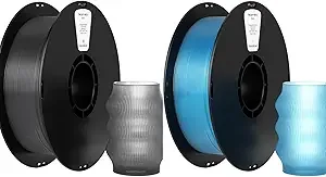 Kexcelled Kexcelled 3D Printer Filament 2kg PETG Filament，1kg per Spool, Pack of 2,Fit Most FDM 3D Printers，Transparent Black + Transparent Blue