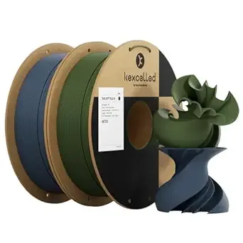 Kexcelled Kexcelled Matte PLA Filament，1kg per Spool, Pack of 2, Olive Green + Navy Blue